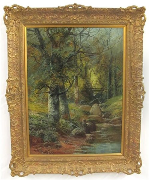 Sketching By A Woodland Brook - view 1