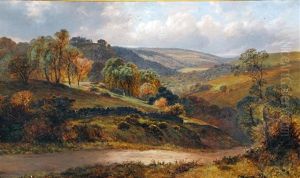 Panoramic Landscape With Hilltop Village In The Distance