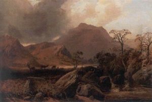 Landscape With Deer by Clarence Roe