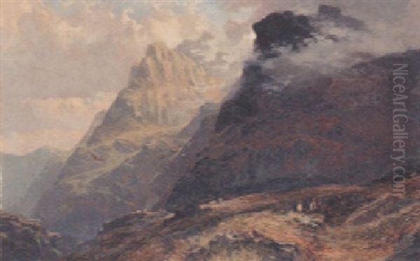 Shepherds In A Highland Landscape - view 1