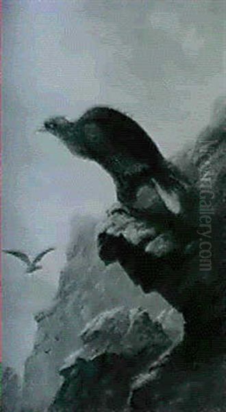 A Golden Eagle In A Mountainous Landscape Golden Eagles In A Mountainous Landscape - view 1