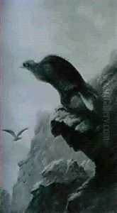 A Golden Eagle In A Mountainous Landscape Golden Eagles In A Mountainous Landscape by Clarence Roe