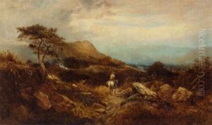A Traveller On Horseback In A Highland Landscape A Traveller On Horseback In A Highland Landscape
