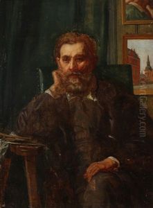 Portraet Af Maleren Jorgen Roed (1808-1888), Kunstnerens Fader by Holger Roed