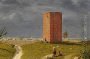 Landscape With Tower And Rainbow, Probably From Osterlen In Sweden