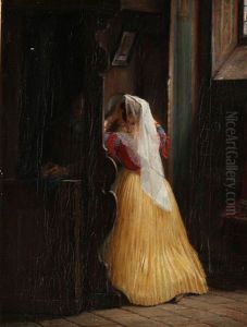 A Woman Confessing To A Monk by Jorgen Roed