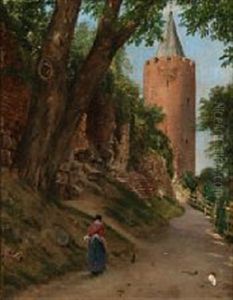 Summer Day At "gasetarnet" (the Goose Tower) In Vordingborg, Denmark by Jorgen Roed