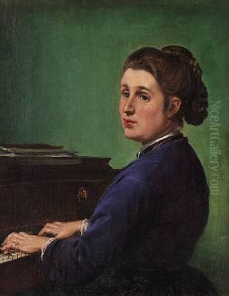 Portrait Of The Painter's Daughter, The Swedish-danish Author Helena Nyblom (1843-1926) - view 1