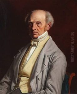 Portrait Of Merchant Hans Puggaard (1788-1866) With A Yellow Waistcoat And A Light Brown Jacket