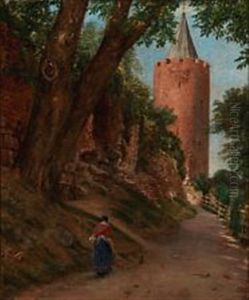 Summer Day At Gasetarnet (the Goose Tower) In Vordingborg, Denmark by Jorgen Roed