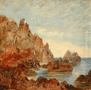 Coastal Scene From Capri, Italy (study) by Jorgen Roed