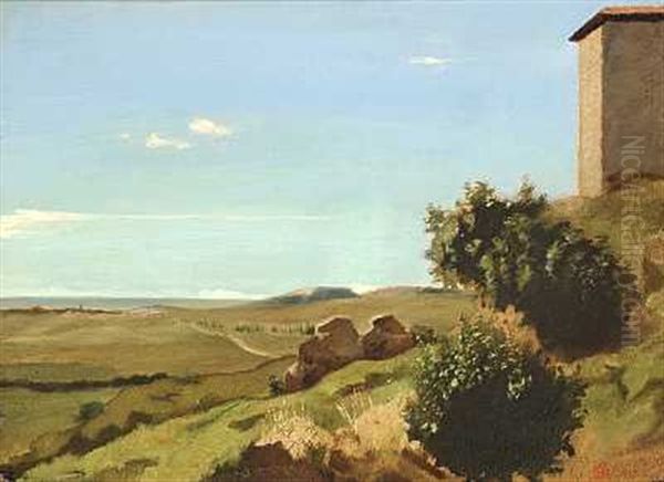 Italiensk Landskab, Antagelig Fra Egnen Omkring Paestum Eller Uden For Rom I Naerheden Af Ostia - view 1