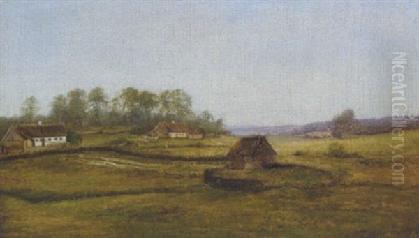Landskab Med Bondehuse, I Baggrunden Fredensborg Slot - view 1
