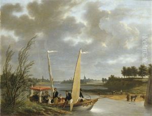 Louis-philippe Et Sa Famille En Barque A Neuilly