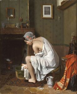 Jeune Femme A Sa Toilette by Jean Alphonse Roehn