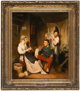 Un Soldado Con Dos Jovenes by Jean Alphonse Roehn