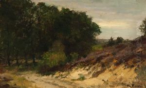 Boer Op Een Landweg by Otto Willem Albertus Roelofs