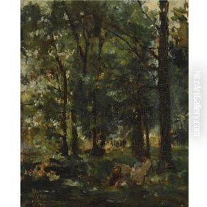 Resting Figures In A Forest Landscape Resting Figures In A Forest Landscape