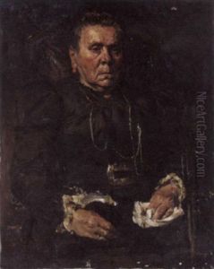 A Portrait Of Albertine Roelofs-vertommen by Otto Willem Albertus Roelofs