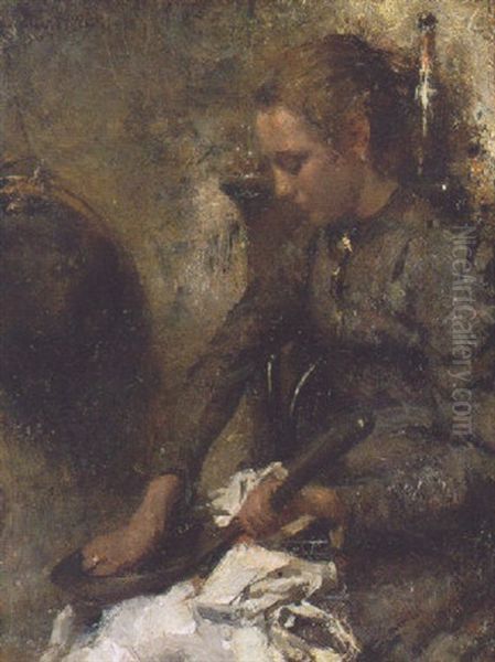 A Woman Cleaning A Pan - view 1