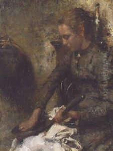A Woman Cleaning A Pan