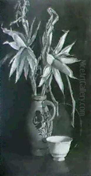 Still Life With Maize In Delft Jar - view 1