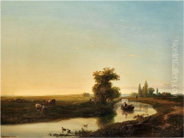 Abendliche Flusslandschaft - view 1