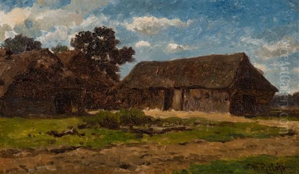Dutch Cloudy Sky Over A Farm In Drenthe - view 1