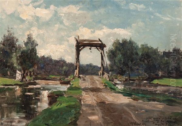 Drawbridge In Landscape At Reeuwijk, Zuid-holland (1887) - view 1