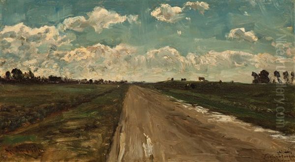 Dutch Landscape With Clouds Near Kostverloren, Near Leidschendam - view 1
