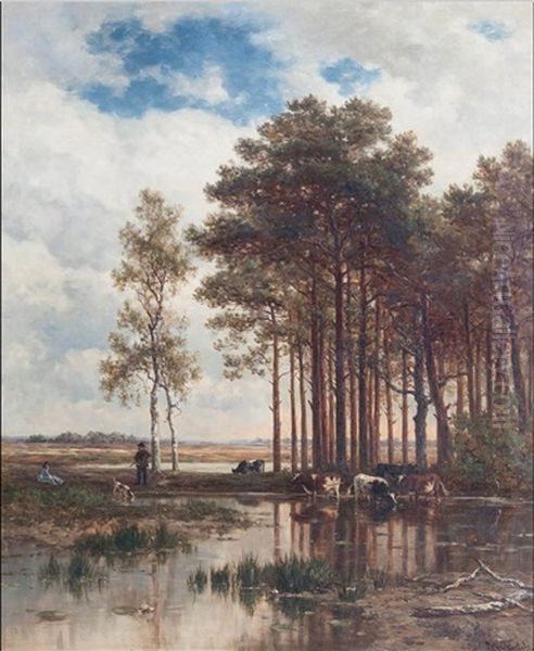Betail, Chasseur Et Femme Assise - view 1