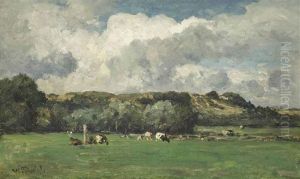Cows Behind The Dunes, Bloemendaal by Willem Roelofs