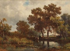 Kuhe Am Waldsee by Willem Roelofs