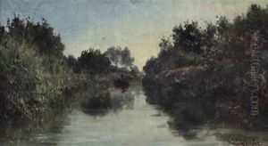 View Of A Canal With A Punt