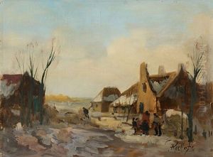 Winterliche Dorflandschaft by Willem Roelofs