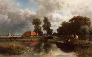 The Mooring Of The Boat By A Farm The Mooring Of The Boat By A Farm