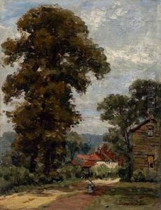 Bauerngehoft Mit Baumlandschaft Bauerngehoft Mit Baumlandschaft