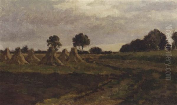 Cornsheaves By A Sandy Road - view 1