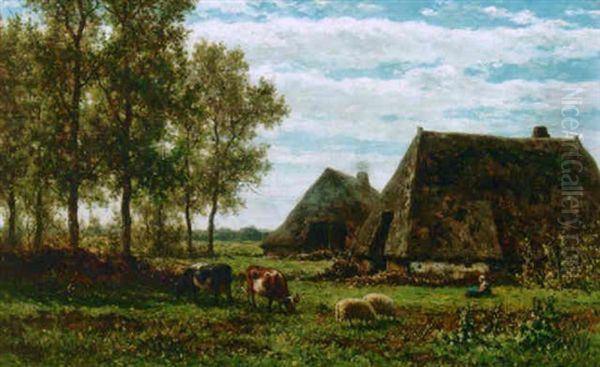 A Summer Landscape With Farms, Drente - view 1