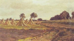 A Summer Landscape With Hay Stacks