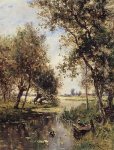 Landschap Met Grazende Schapen Onder De Bomen by Willem Roelofs