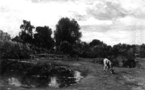 A Goat By A Pond by Willem Roelofs