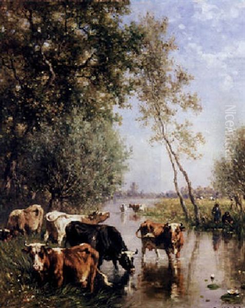 Watering Cows Near Het Gein, Abcoude - view 1