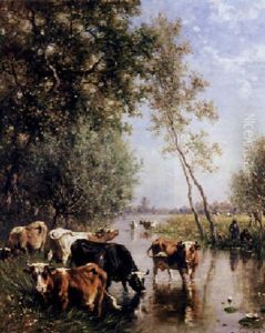Watering Cows Near Het Gein, Abcoude