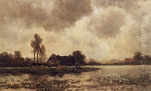 Anglers In A Polder Landscape