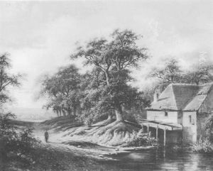 Traveller Approaching A Mill by Willem Roelofs
