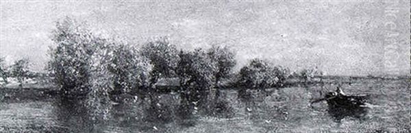 A River Landscape With A Rowing Boat On A Sunny Day - view 1