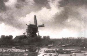 Hollandische Landschaft Mit Hocker-muhle by Willem Roelofs