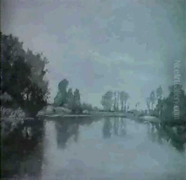 Baumbestandene Flusslandschaft - view 1