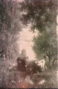 Watering Cows In A Wooded Clearing by Willem Roelofs